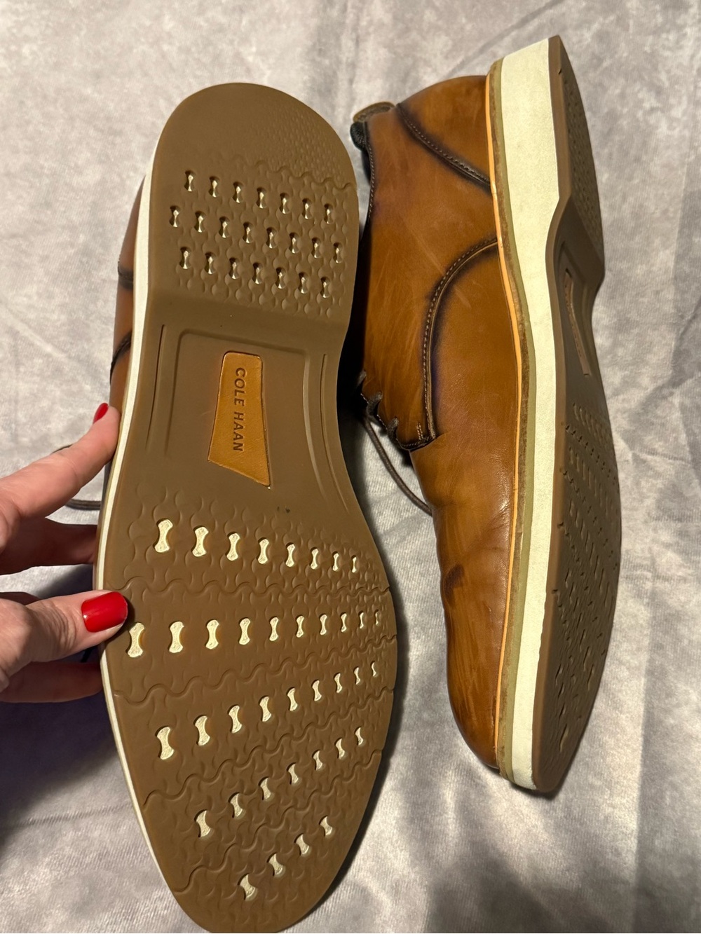 Cole Haan Men's Casual Brown Leather Derby Shoes - Picture 9 of 9